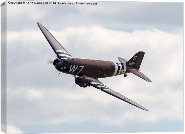 C-47B Skytrain banking Canvas Print by Keith Campbell
