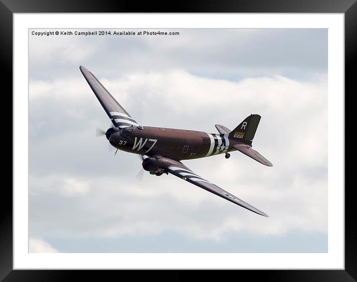 C-47B Skytrain banking Framed Mounted Print by Keith Campbell