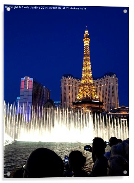Bellagio Fountains - Vegas Acrylic by Paula Jardine