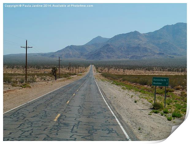  Road to the Grand Canyon - California Print by Paula Jardine