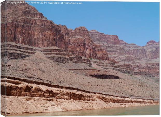 Base of the Grand Canyon - Colorado River Canvas Print by Paula Jardine