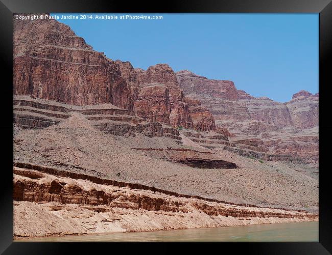 Base of the Grand Canyon - Colorado River Framed Print by Paula Jardine
