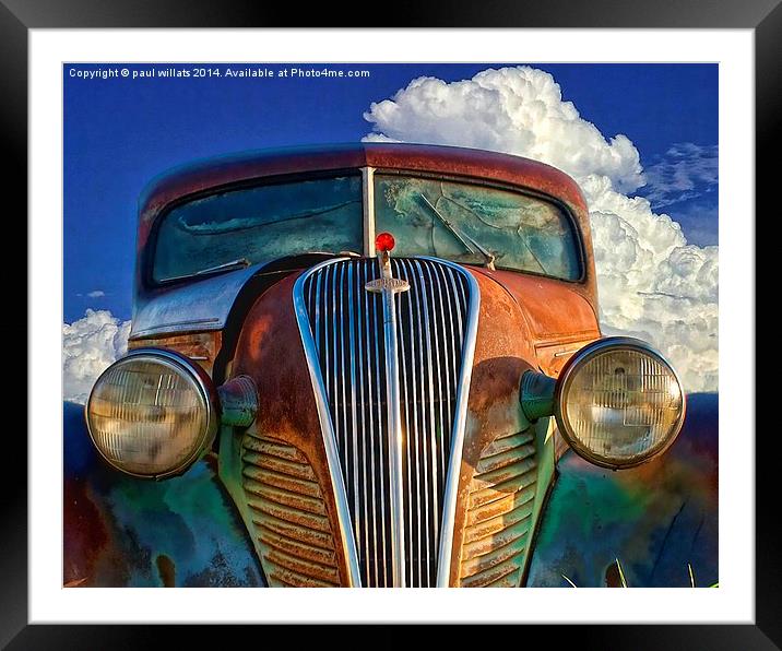  OLD CAR Framed Mounted Print by paul willats