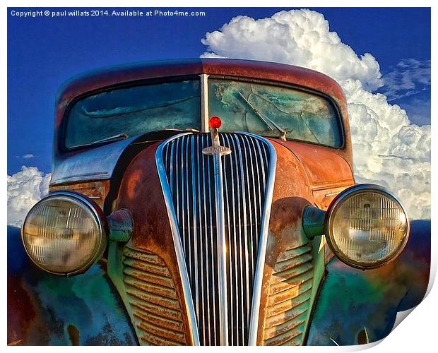  OLD CAR Print by paul willats