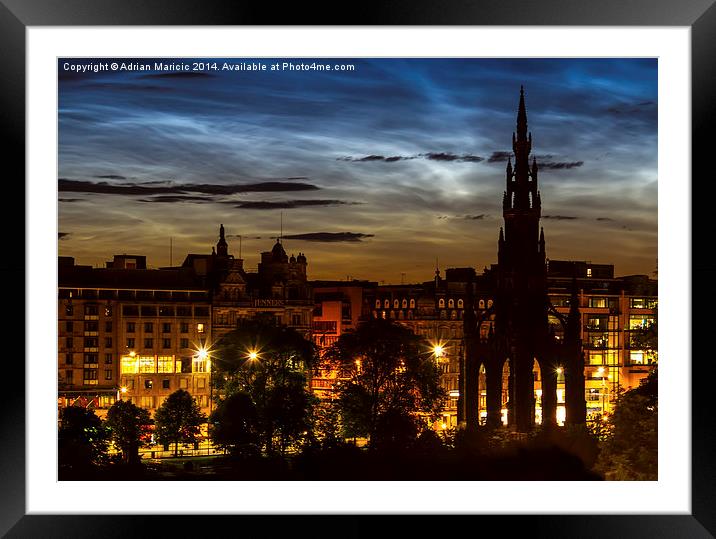  Noctilucent Clouds over Edinburgh Framed Mounted Print by Adrian Maricic