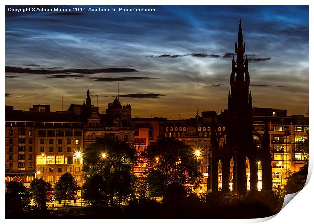  Noctilucent Clouds over Edinburgh Print by Adrian Maricic