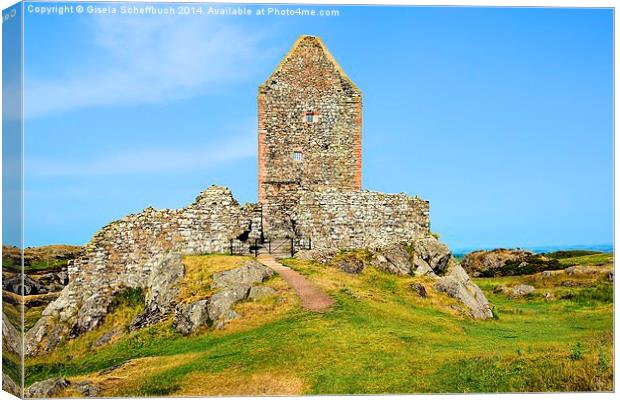  Smailholm Tower Canvas Print by Gisela Scheffbuch