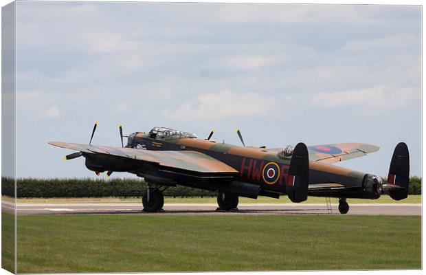  Lancaster Bomber at Waddington Canvas Print by Oxon Images
