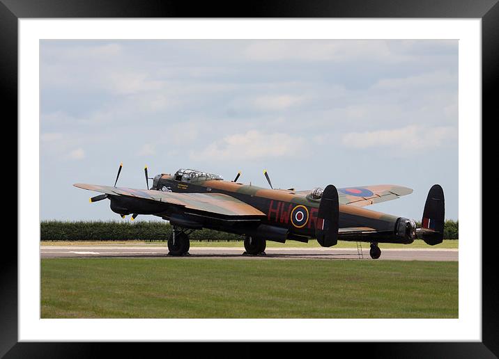  Lancaster Bomber at Waddington Framed Mounted Print by Oxon Images