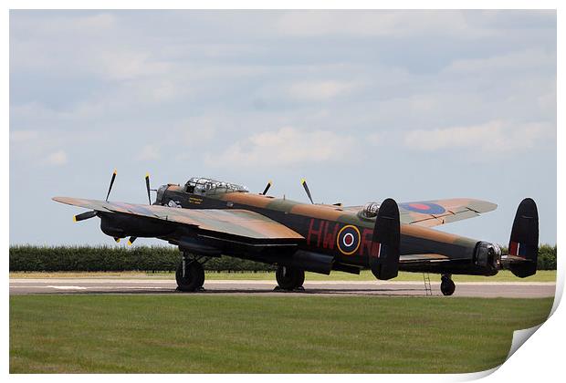  Lancaster Bomber at Waddington Print by Oxon Images