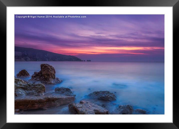 Alum Bay Sunset Framed Mounted Print by Wight Landscapes