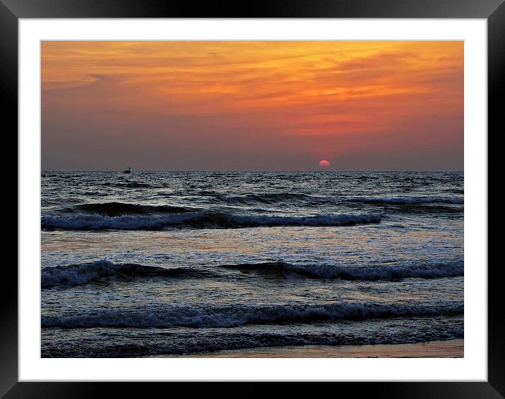  Sunset in Arabian Sea Framed Mounted Print by Lalam M