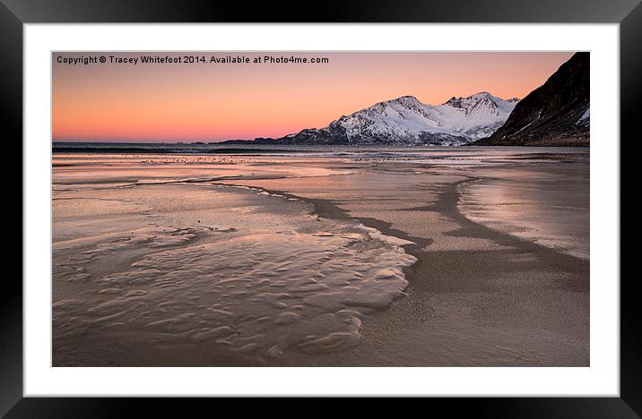 Frozen Beach Framed Mounted Print by Tracey Whitefoot