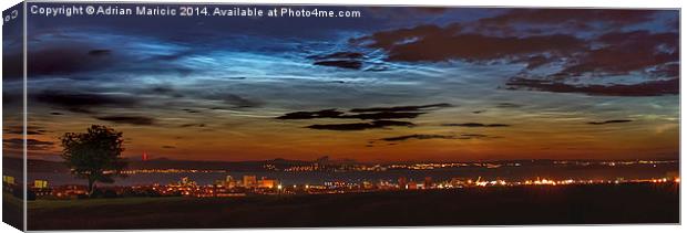  Noctilucent Clouds over Leith Canvas Print by Adrian Maricic