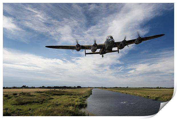 617 Squadron Dambusters Lancaster at low level Print by Gary Eason