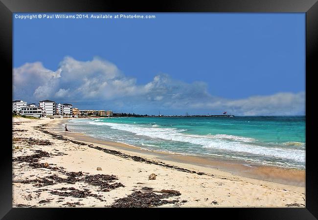 South Beach at Puerto Morelos Framed Print by Paul Williams