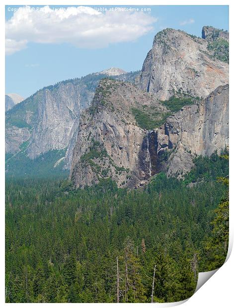 Viewpoint from Half Dome at Yosemite National Park Print by Paula Jardine