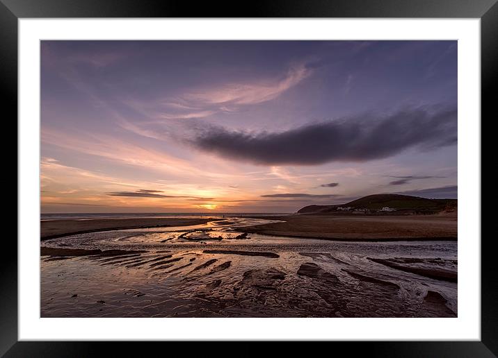  Croyde stream sunset Framed Mounted Print by Dave Wilkinson North Devon Ph