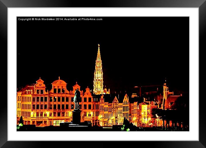  Brussels Skyline Framed Mounted Print by Nick Wardekker