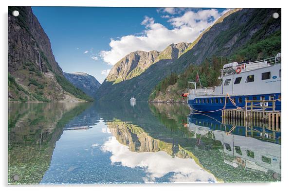  Seeing double on the fjords Acrylic by Jonathon barnett