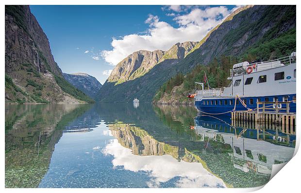  Seeing double on the fjords Print by Jonathon barnett