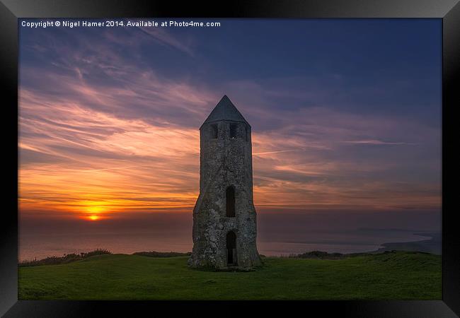 Sunset At The Pepper Pot Framed Print by Wight Landscapes