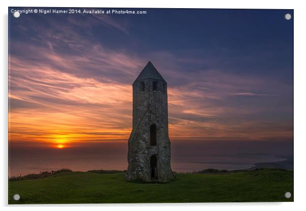 Sunset At The Pepper Pot Acrylic by Wight Landscapes