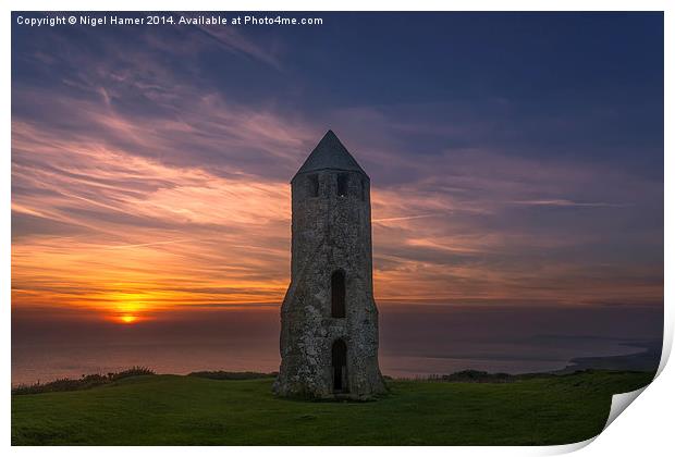 Sunset At The Pepper Pot Print by Wight Landscapes