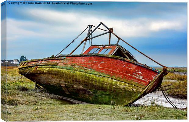 An abandoned and worse for wear boat Canvas Print by Frank Irwin