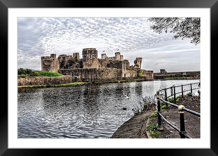 Caerphilly Castle 1 Framed Mounted Print by Steve Purnell