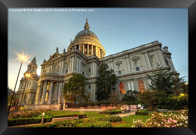  St Paul's Cathedral at dusk  Framed Print by Rob Hawkins