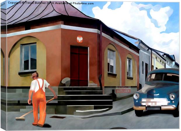  Socialist Dreams - Small Town Canvas Print by Trevor Butcher