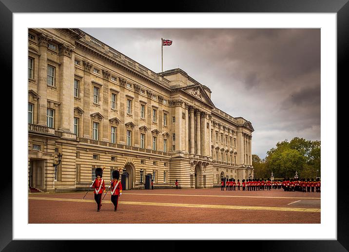  Changing of the Guard, Buckingham Palace, London, Framed Mounted Print by Mark Llewellyn
