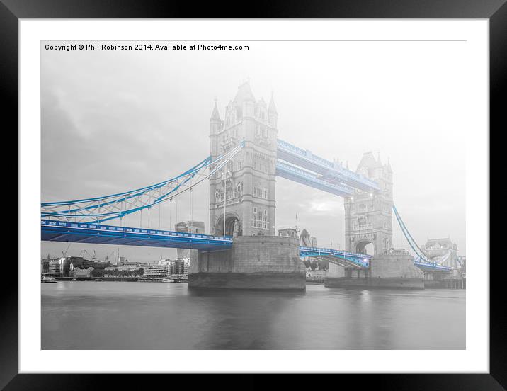  Tower Bridge  in a bank of fog Framed Mounted Print by Phil Robinson