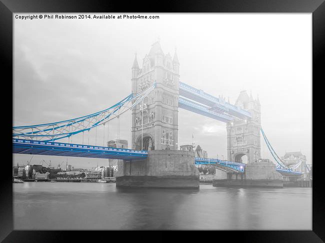  Tower Bridge  in a bank of fog Framed Print by Phil Robinson
