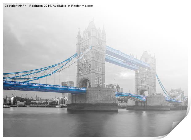  Tower Bridge  in a bank of fog Print by Phil Robinson
