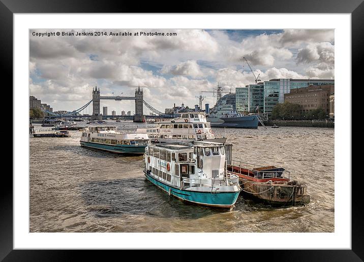  Thames Boats Framed Mounted Print by Brian Jenkins