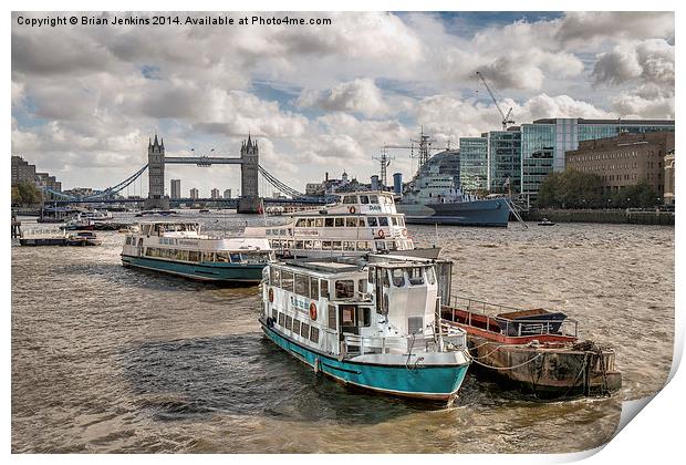  Thames Boats Print by Brian Jenkins