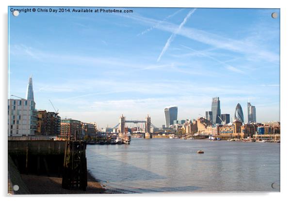 City of London Skyline Acrylic by Chris Day