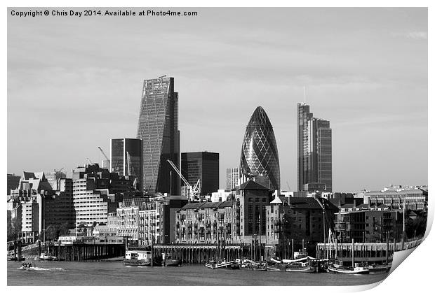 City of London Skyline Print by Chris Day