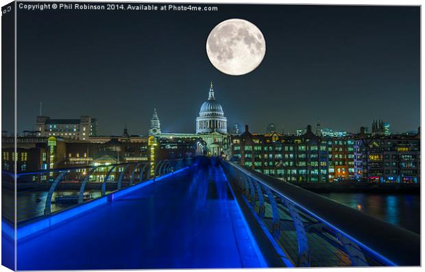  St Pauls and Super Moon  Canvas Print by Phil Robinson