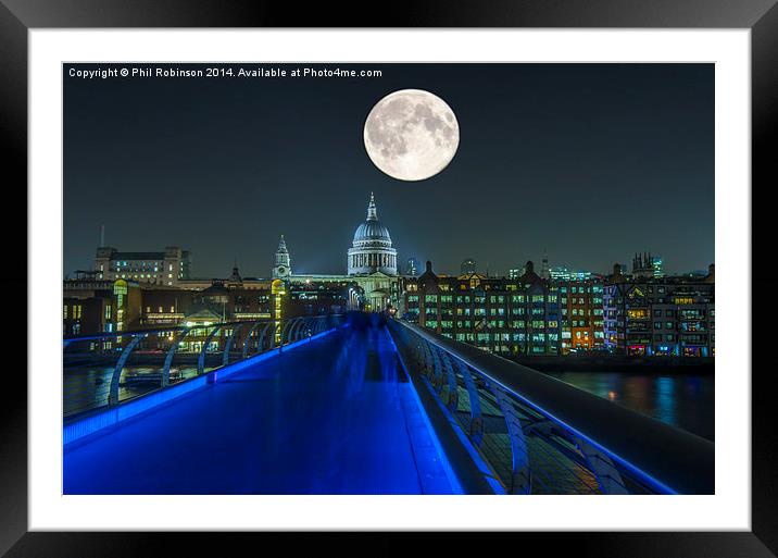  St Pauls and Super Moon  Framed Mounted Print by Phil Robinson