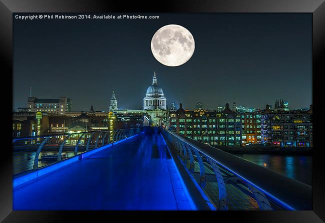  St Pauls and Super Moon  Framed Print by Phil Robinson
