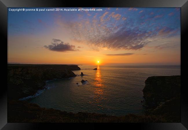  Cornish sunset Framed Print by yvonne & paul carroll