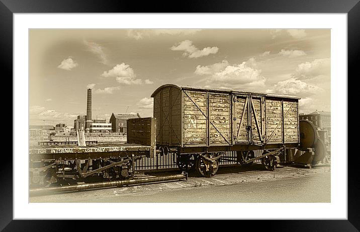  Old Railway Wagon Framed Mounted Print by Louise Lord