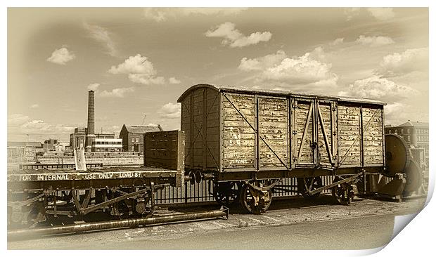  Old Railway Wagon Print by Louise Lord