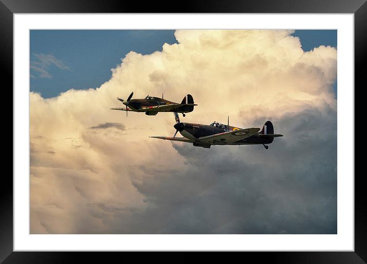 Spitfire & Hurricane  Framed Mounted Print by J Biggadike