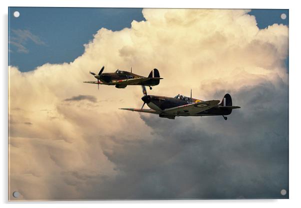 Spitfire & Hurricane  Acrylic by J Biggadike