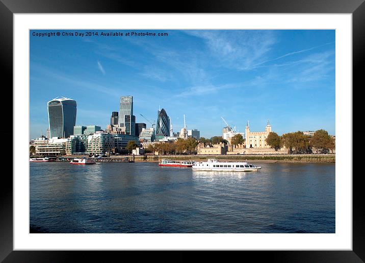 City of London Skyline Framed Mounted Print by Chris Day