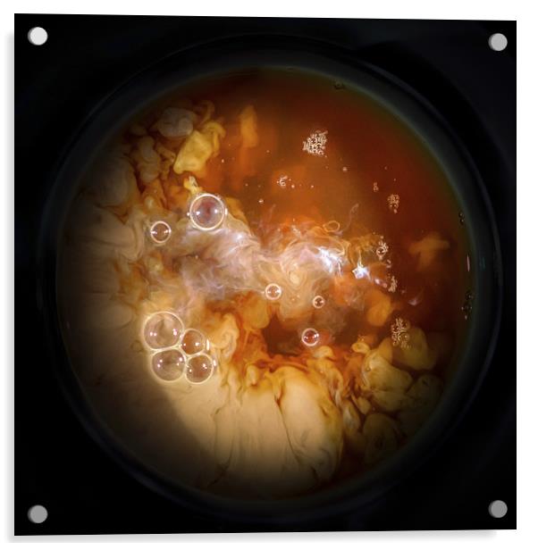  Planet tea - A Cloudy Amber world..... Acrylic by Ian Johnston  LRPS